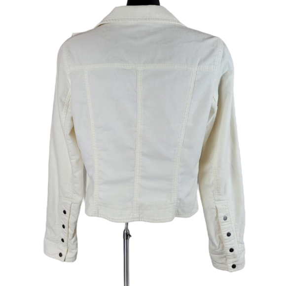 MEXX Jacket White Cropped Snap Closure Size 10 - Picture 4 of 13
